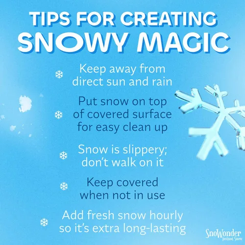 Miniatura 7 de SNOWONDER Nieve Instantánea de Polvo Artificial, También Excelente para Hacer Masa Viscosa de Nube - Mezcla para Preparar 1 Galón de Nieve Falsa