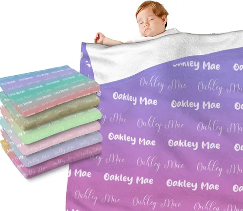 Miniatura 12 de Mantas de bebé personalizadas para niños y niñas, mantas con nombre personalizado, regalos para bebés, mantas personalizadas para niños, manta