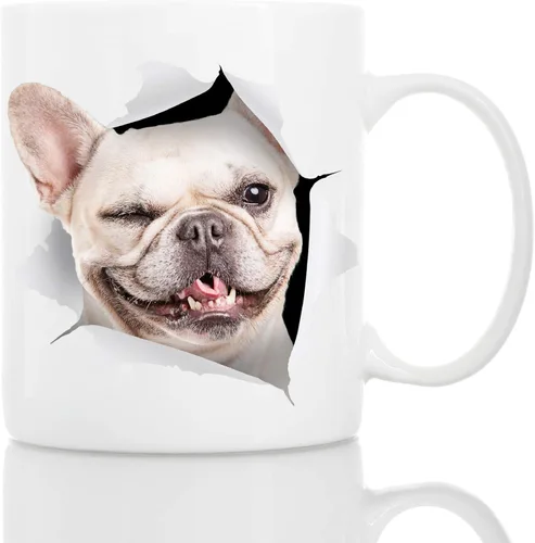 Miniatura 11 de Taza negra de bulldog francés – Taza de café divertida de cerámica – Regalo perfecto de bulldog francés – Bonita taza de café novedosa – Gran