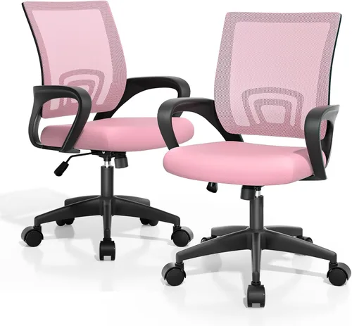Miniatura 22 de Magshion Silla ergonómica de escritorio de oficina, silla de computadora de malla con respaldo medio, silla giratoria con respaldo transpirable