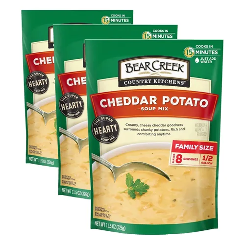 Mezcla de sopa Bear Creek, Queso Cheddar y Papa, 8.4 onzas (paquete de 3)