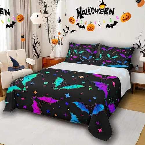 Miniatura 34 de Erosebridal Juego de sábanas 3D de mundo submarino con diseño de peces de playa, azul mar, tamaño individual, sábana bajera ajustable con diseño