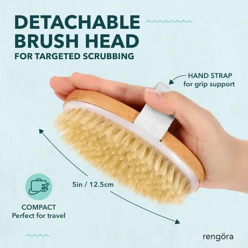 Miniatura 5 de Cepillo de ducha de mango largo de 20 pulgadas, cepillo de espalda de cerdas naturales, mango ergonómico + agarre antideslizante de silicona, gran