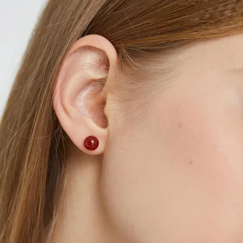 Miniatura 37 de Natural Stone Stud Earrings for Women 8mm Sterling Silver Genuine Gemstone Earrings Handmade Sterling Silver Crystal Stud Earrings for Women