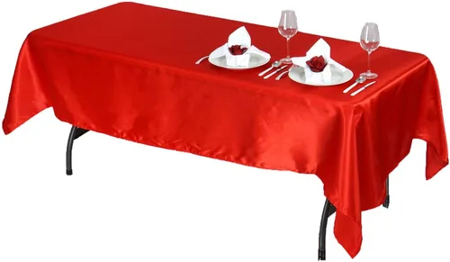 Miniatura 9 de BalsaCircle Mantel rectangular de satén negro de 60 x 102 pulgadas para bodas, fiestas, recepciones, eventos, cocina, comedor