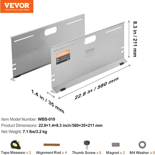 Miniatura 7 de VEVOR Herramienta de Alineación de Ruedas, Pack de 2 Herramientas de Alineación con Placas de Dedos, Herramienta de Medición de Ángulo de Dedos