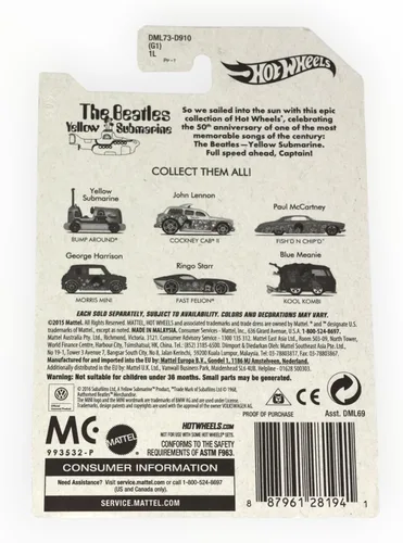 Miniatura 2 de Hot Wheels The Beatles Yellow Submarine 50 aniversario Kool Kombi Diecast Car #6/6