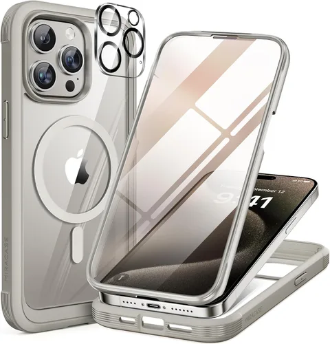 Miniatura 39 de Miracase Funda para iPhone 13 de 6.1 pulgadas, [sin burbujas] funda de teléfono de cuerpo completo con pantalla de vidrio completa integrada, sin
