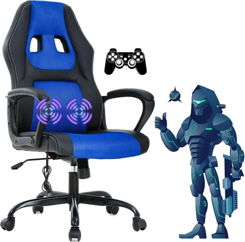 Miniatura 7 de Silla para videojuegos, silla de oficina de masaje, sillas ergonómicas de videojuegos, silla reclinable ajustable para computadora con soporte