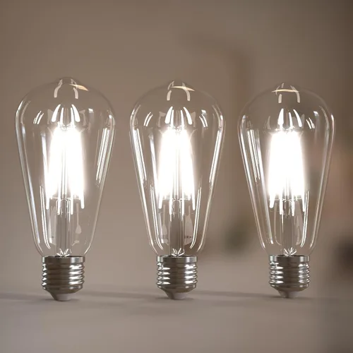 Miniatura 28 de Jensense Bombillas LED Edison E26, 60 vatios equivalentes, bombillas regulables, 2300 K, luz blanca cálida (cristal ámbar), estilo vintage