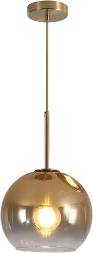 Miniatura 9 de KCO Iluminación Moderna Lámpara Colgante de 3 Luces con Globo de Vidrio Gradiente en Plata, Luminaria de Techo con Cordón Ajustable, Candelabro