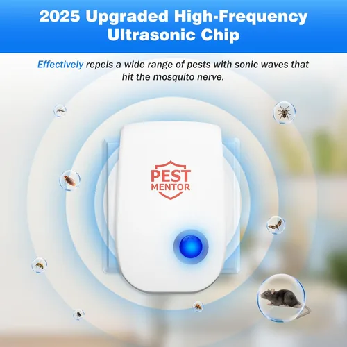 Miniatura 2 de Repelente ultrasónico de plagas, paquete de 10 unidades, enchufe electrónico para roedores, mosquitos, cucarachas, arañas, hormigas, dispositivo