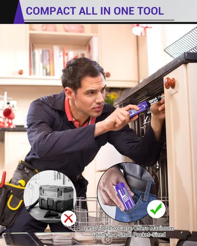 Miniatura 6 de Set de destornillador de trinquete, juego de destornillador de múltiples puntas 14 en 1, destornillador ajustable con pivote de 180°, para bricolaje