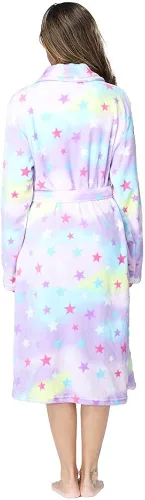 Miniatura 2 de RONGTAI - Bata de baño de vellón para mujer, batas afelpadas, largas y cálidas