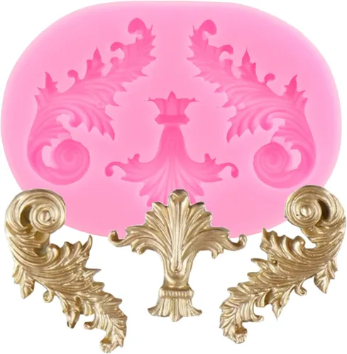 Miniatura 7 de ZiXiang Molde de fondant barroco para fondant, moldes de silicona de encaje de voluta, molde de filigrana para decoración de pasteles de flores