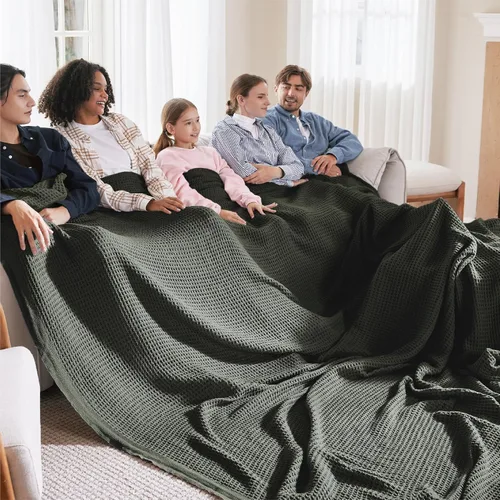 Miniatura 34 de Bedsure Gentlesoft - Manta de 100 % algodón, tamaño Twin XL, para dormitorio universitario, transpirable y suave, manta Twin de tejido waffle