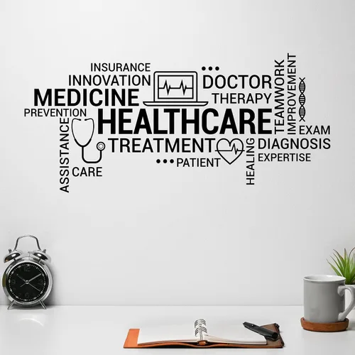 Miniatura 2 de Vinilo adhesivo para pared, diseño médico, terapia, medicina, clínica, pegatinas médicas, mural (ig6289), color negro