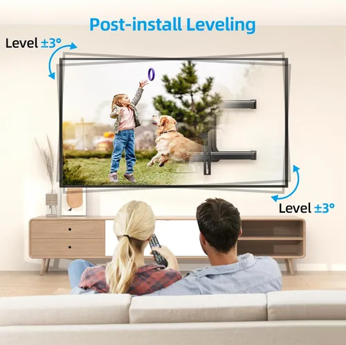Miniatura 7 de HCMOUNTING Soporte de pared para TV de esquina premontado para televisores de 32 a 80 pulgadas, movimiento completo con extensión de deslizamiento