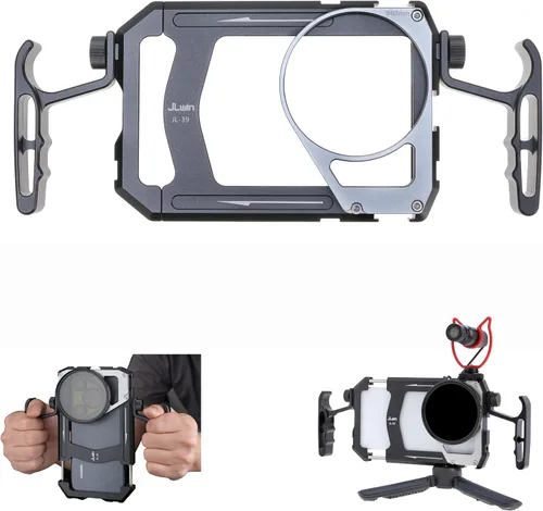 Fotga Estabilizador universal para teléfono inteligente y fotos y video, asas + adaptador de filtro de rosca de 2.638 in para iPhone 17, 16, 15, 14
