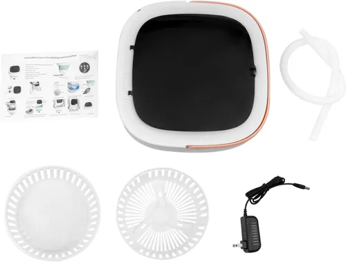 Miniatura 8 de Lavadora portátil de 12 l, mini lavadora, plegable de gran capacidad, diseño de rueda de lavado de manos simulado/función de luz azul para limpieza