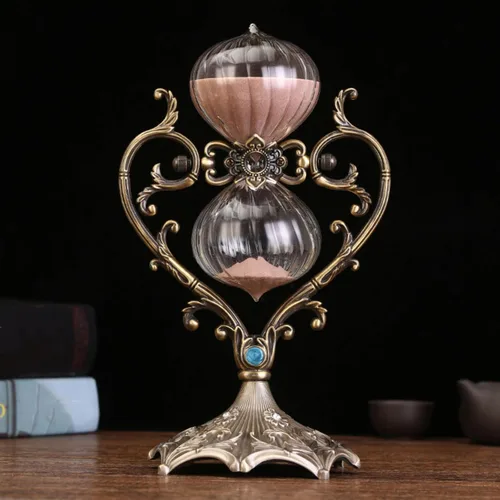 Miniatura 8 de Reloj de arena grande, reloj de arena de 60/30 minutos, temporizador de arena giratorio de 360°, reloj de arena de metal en relieve, utilizado