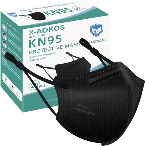 Miniatura 6 de Mascarillas KN95 ajustables, mascarillas respiradoras desechables de 5 capas con cintas ajustables para las orejas, envueltas individualmente