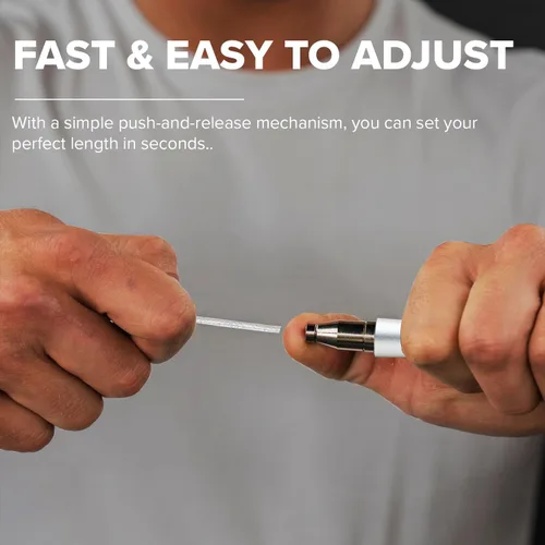 Miniatura 5 de Cuerda de saltar para hombres y mujeres, cuerda de saltar ultrarrápida, de alta velocidad, diseño autobloqueante sin tornillos con asas de aluminio