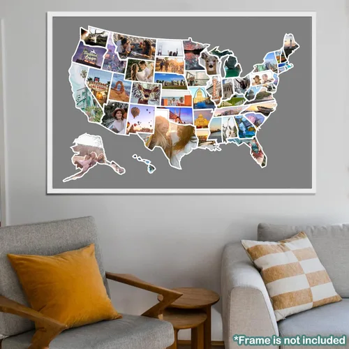 Miniatura 6 de Mapa de fotos de Estados Unidos – Mapa de viaje de 50 estados de 24 x 36 pulgadas, incluye creador de fotos, regalo ideal para parejas, aventureros