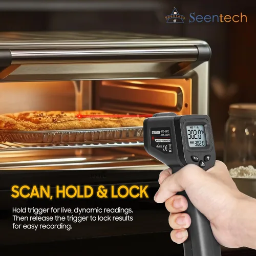 Miniatura 4 de Seentech DT8380BH Termómetro infrarrojo industrial - Probador de temperatura sin contacto para uso en cocina e industrial, rango de -50°C a 380°C