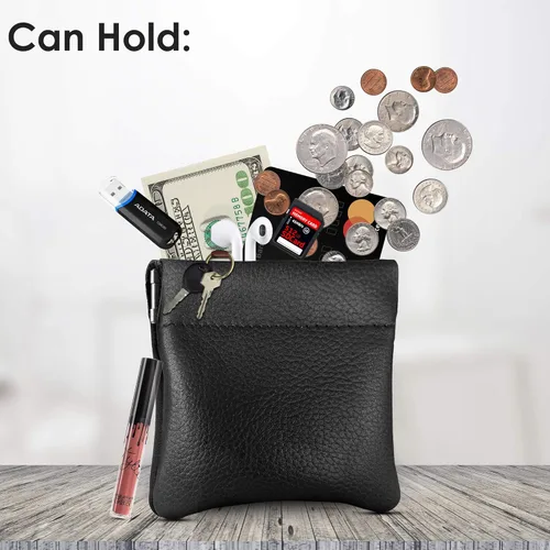 Miniatura 2 de Monedero clásico a presión, de cuero, para hombre de Nabobb, negro