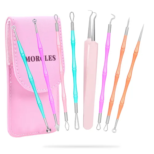 Miniatura 11 de MORGLES Herramientas para eliminar puntos negros, 15 piezas, kit de herramientas para reventar espinillas, extractor de espinillas de comedón