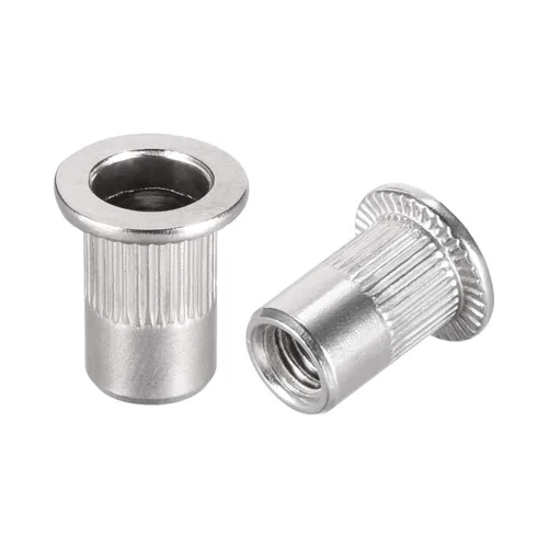 Miniatura 7 de uxcell M5 304 Tuercas de remache de acero inoxidable Inserto de cabeza plana 50 PC