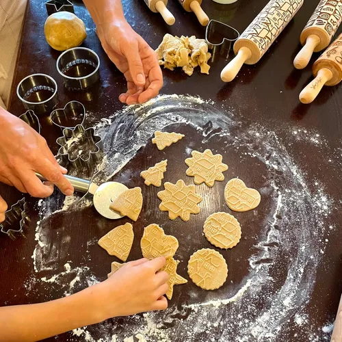 Miniatura 4 de Rodillo AZTEC en relieve – Rodillo de masa y arcilla para galletas en relieve y cerámica, galletas y sello de cerámica, regalos para hornear