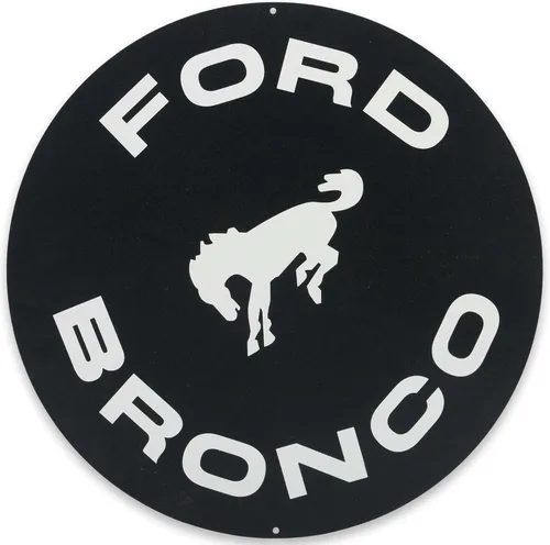Ford Bronco - Letrero redondo de metal, letrero vintage de Bronco para garaje, tienda o cueva de hombre