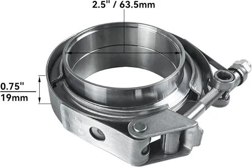 Miniatura 2 de HFS® Abrazadera de banda V de acero inoxidable 304 con brida macho hembra de liberación rápida para sistema de escape (2.5 pulgadas)