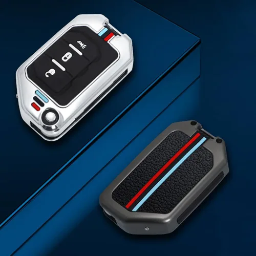 Miniatura 6 de Funda de aleación de zinc compatible con Wrangler JL JLU Gladiator JT Rubicon Remote Flip Key