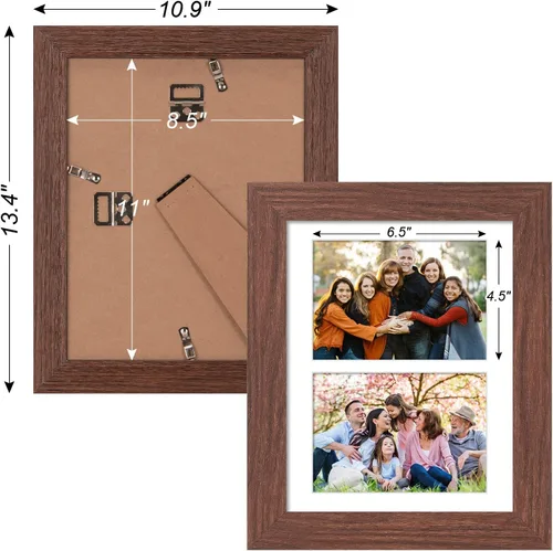 Miniatura 485 de Marcos de Fotos Collage de 13.5X15.5 con 7 Aberturas para Fotos de 4X6, Marco de Fotos Múltiples con Paspartú para Decoración de Pared, Grano