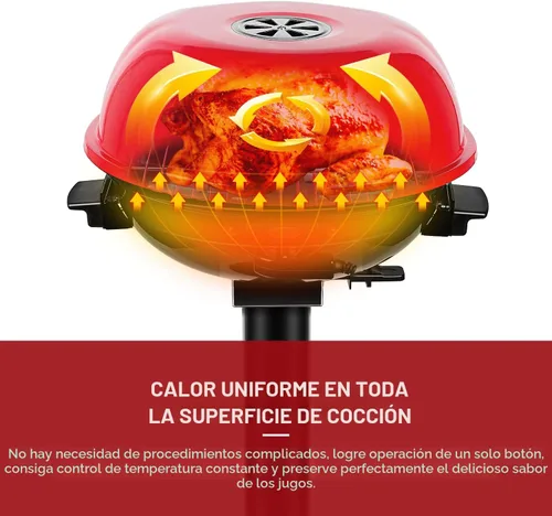 Miniatura 3 de Techwood - Parrilla eléctrica para barbacoa de 15 porciones para interiores y exteriores, diseño de doble capa, parrilla portátil extraíble de 1600W