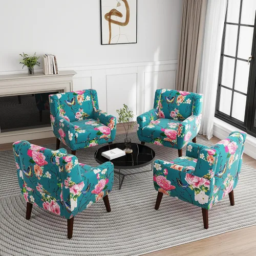 Miniatura 85 de Silla decorativa de piel sintética, moderna silla tapizada para sala de estar, cómodos asientos individuales con botones, asiento de lectura Negro