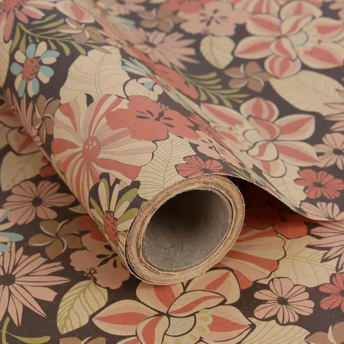 Miniatura 49 de Aimyoo - Rollo de papel de regalo floral kraft - Rollo jumbo - 30 pulgadas x 33 pies - Papel de regalo vintage con flores para todas las ocasiones