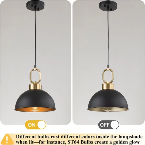 Miniatura 5 de Luces colgantes de granja para isla de cocina, iluminación colgante de una sola cúpula de 10.2 pulgadas, luces de isla modernas de altura ajustable