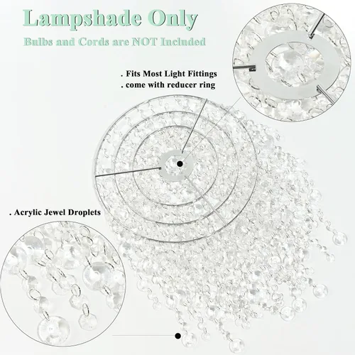 Miniatura 2 de Pantallas de Lámpara de Araña Acrílicas Retro, Pantalla de Lámpara de Cristal, Pantalla de Luz de Techo Lámpara de Araña Falsa para Dormitorio