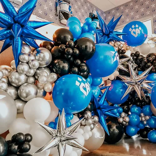 Miniatura 2 de PartyWoo Globos de explosión de estrella de 14 puntas de una pieza, 12 piezas, 2
