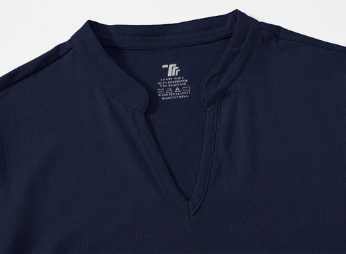 Miniatura 12 de Gopune Polo de golf con cuello en V para mujer, sin cuello, manga corta, ligera, de secado rápido, camisetas de tenis para correr