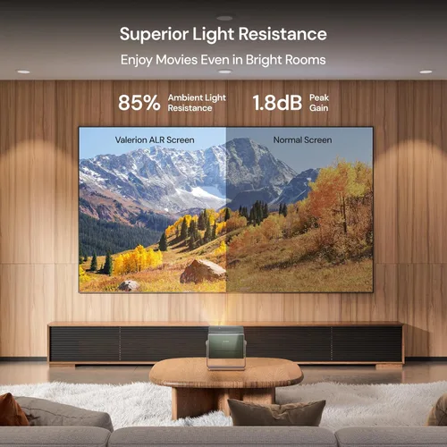 Miniatura 2 de Valerion Pantalla de proyector Fresnel ALR de 100 pulgadas, marco fijo 16:9, visión de luz diurna, 1.8 de ganancia, 85% de rechazo de luz ambiental