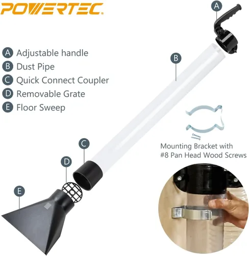 Miniatura 3 de POWERTEC 70282V - Barrido de piso para recolección de polvo, 4 pulgadas, 1 paquete