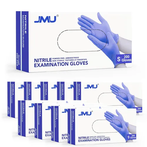Miniatura 17 de JMU Guantes negros de nitrilo a granel mediano, caja de 1200, 3.5 mil, sin látex sin polvo