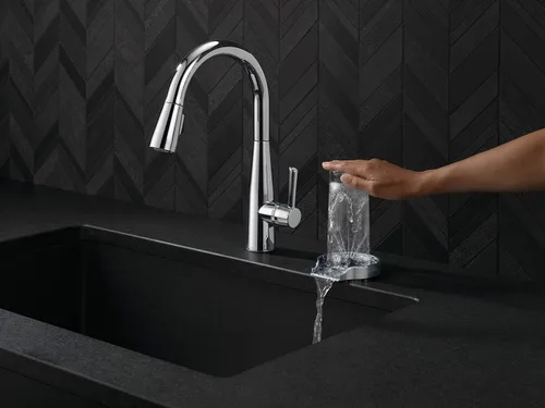 Miniatura 11 de Delta - Enjuagadora de vidrio para lavabos de cocina, accesorios para lavabo de cocina, enjuagadora de vidrio para barra, cromado GR150