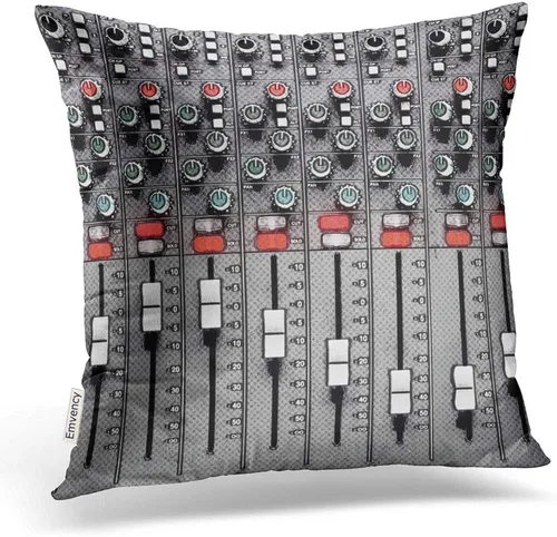 Emvency Funda de almohada decorativa cuadrada de 16 x 16 pulgadas, mezclador de música, sonido divertido, sueño de un sintonizador, funda de