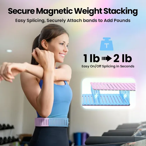 Miniatura 5 de Pesas magnéticas ocultas ajustables para tobillo y muñeca, diseño de silicona transpirable e impermeable para mujeres y hombres, ideal para fitness
